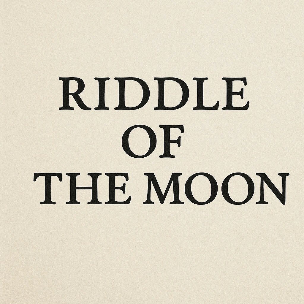 Group of people on a hill under a glowing full moon filled with question-mark constellations.