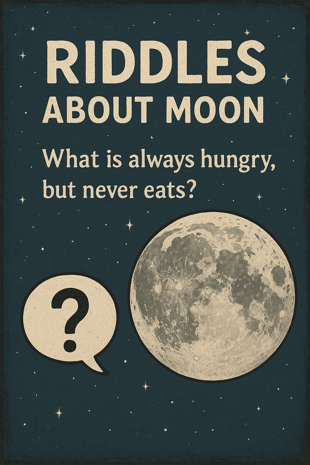 Bright moon in the night sky representing moon riddles