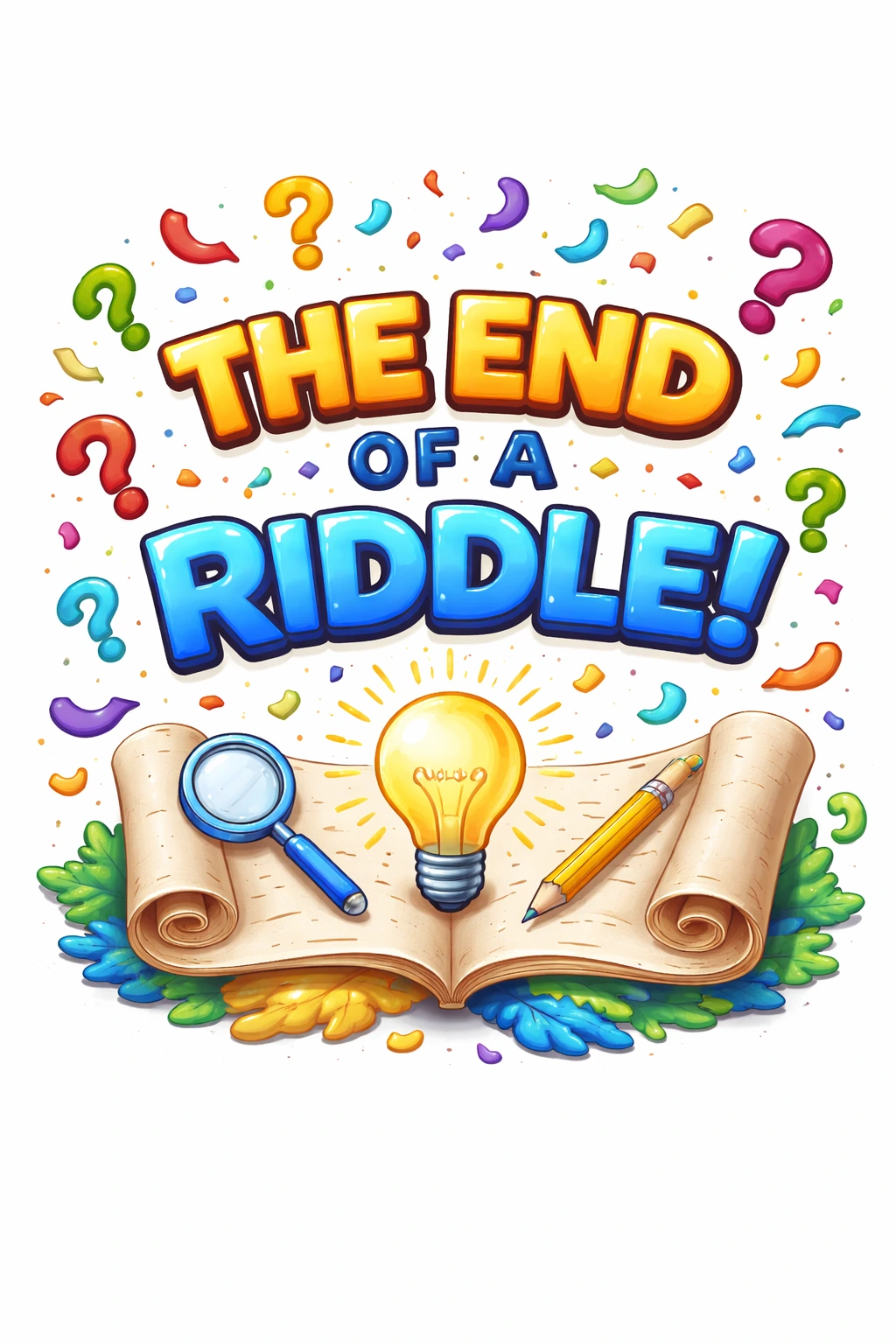 End of a riddle represented by a glowing question mark