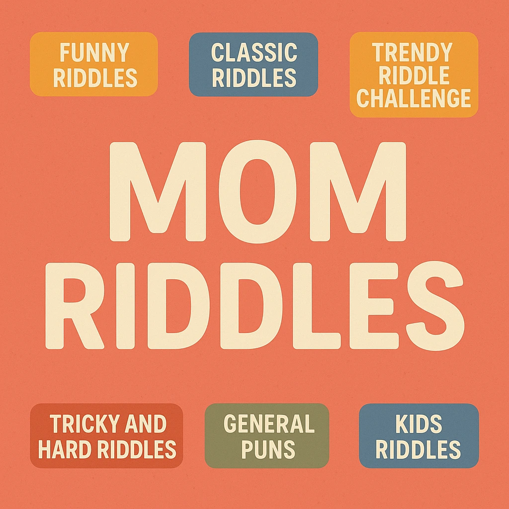 Mom and kids laughing together while solving riddle cards at the table.