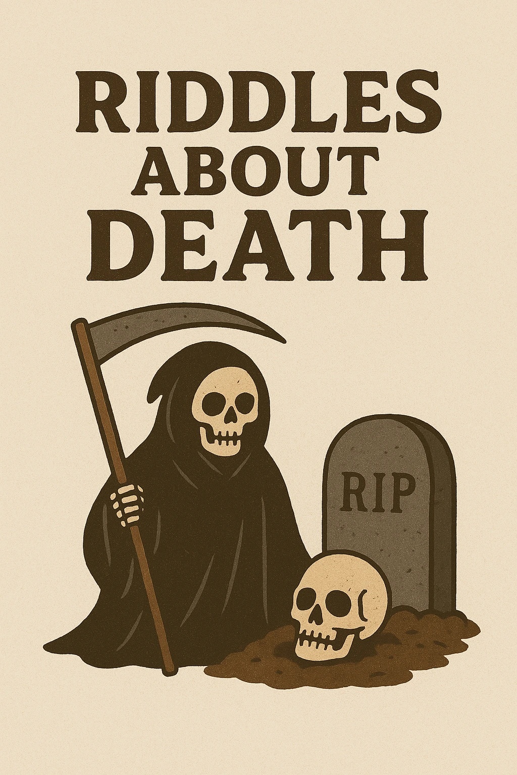 Hourglass with skulls symbolizing riddles about death